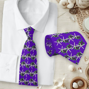 Weihnachts-Tie mit lila Seestern-Muster Krawatte