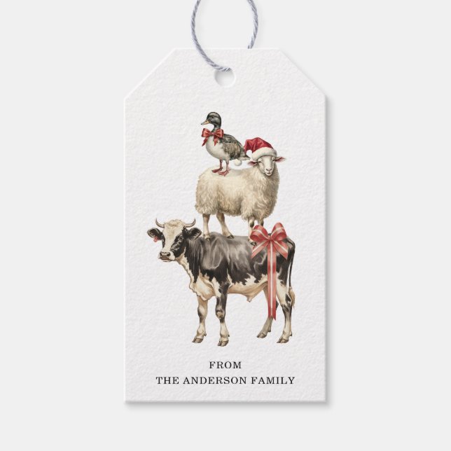 Weihnachts-Tiergeschenk-Tags Geschenkanhänger (Vorderseite)