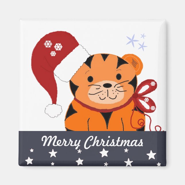 Weihnachts-Tiger Magnet (Vorne)