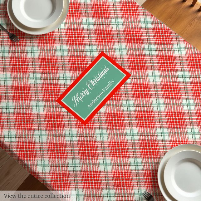 Weihnachts-Tischdecke mit Monogramm-Geschenkidee Tischdecke (Merry Christmas Tablecloth Monogram Gift Idea)