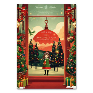 Weihnachts-Tischkarte Tischnummer