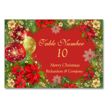 Weihnachts-Tischnummer-Karte für Unternehmen
