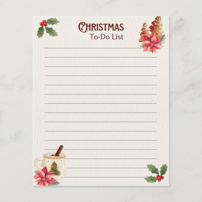 Weihnachts-To-Do-Liste Notizblock (Vorderseite)