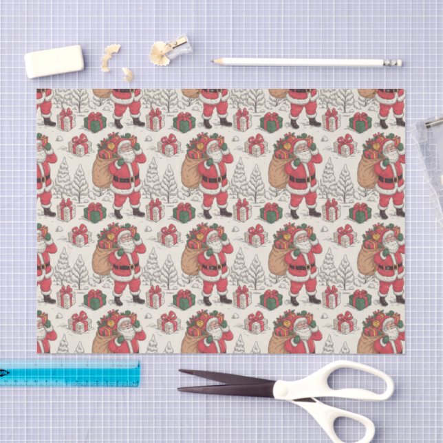 Weihnachts-Toile Chinoiserie Seidenpapier (Handwerk)