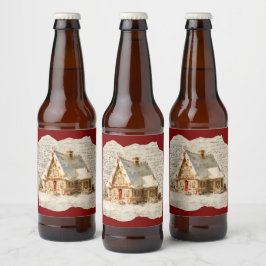 Weihnachts-Toilette Santa Bierflaschenetikett