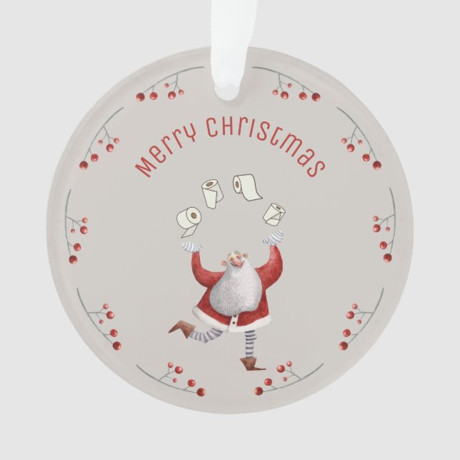 Weihnachts-Toilettenpapier Weihnachtsmann Ornament (Vorderseite)