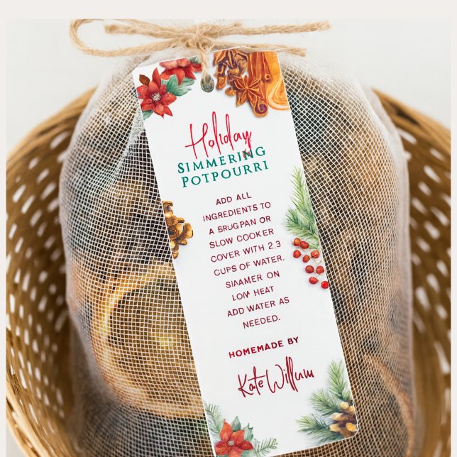 Weihnachts-Topf-Simmering-Potpourri-Anhänger Mini Visitenkarte (Von Creator hochgeladen)