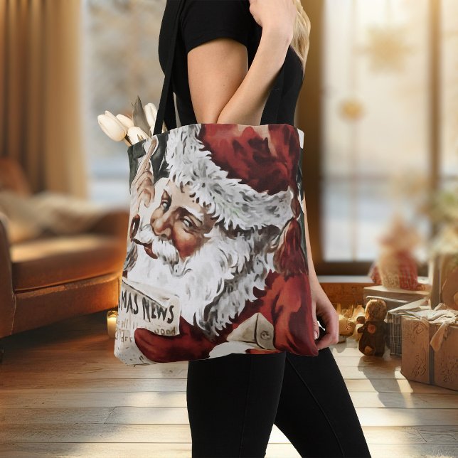 Weihnachts Tottasche Vintag Weihnachtsfeier Weihna Tasche (Womens tote bag with vintage Santa Claus Christmas tote bag)