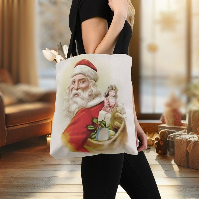 Weihnachts Tottasche Vintag Weihnachtsfeier Weihna Tasche (Womens tote bag with vintage Santa Claus Christmas tote bag)