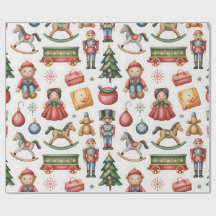 Weihnachts-Toyland- und Zug-Geschenkpapier für Kin