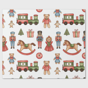 Weihnachts-Toyland- und Zug-Geschenkpapier für Kin Geschenkpapier