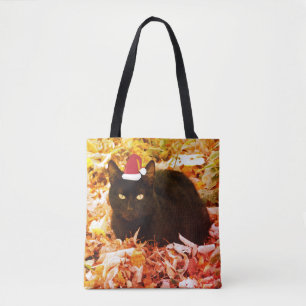 Weihnachts-Tragetasche schwarze Katze Tasche