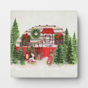 Weihnachts-Trailer-Campingplatz Outdoorsy-Thema Fotoplatte