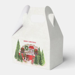 Weihnachts-Trailer-Campingplatz Outdoorsy-Thema Geschenkschachtel