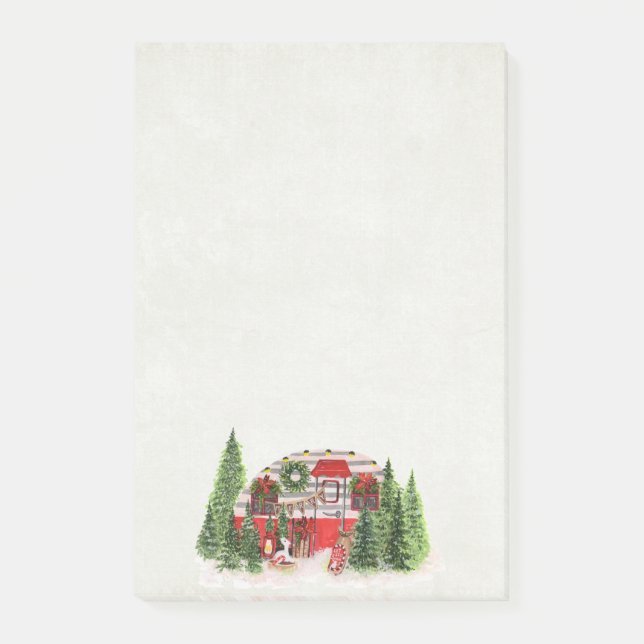 Weihnachts-Trailer-Campingplatz Outdoorsy-Thema Post-it Klebezettel (Vorderseite)