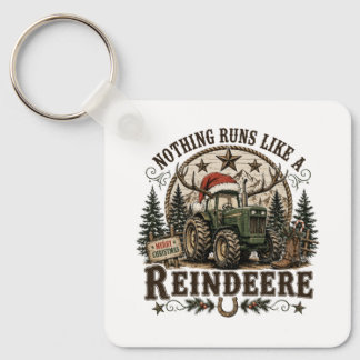 Weihnachts-Traktor-Rentiere Schlüsselanhänger