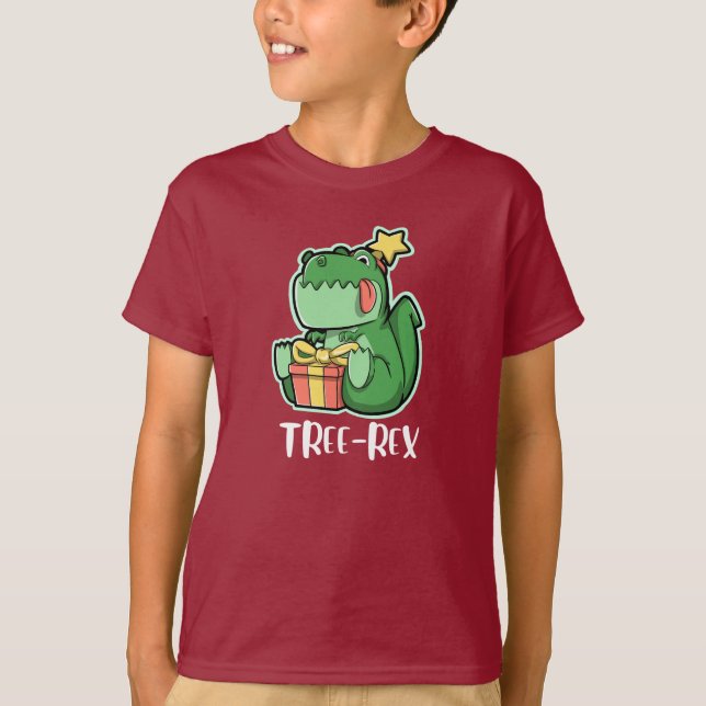 Weihnachts-Tree-Rex-Eröffnung T-Shirt (Vorderseite)