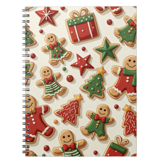Weihnachts-Tree-Star-Cookies-Muster-Notebook Notizblock