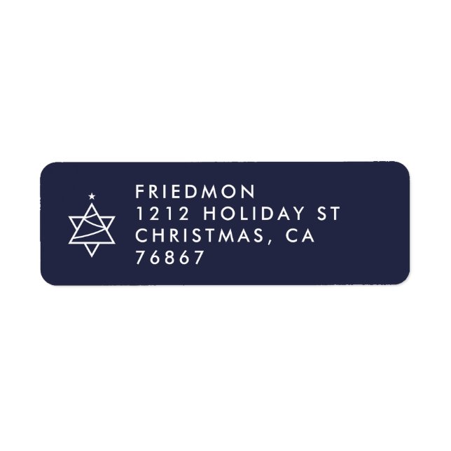 Weihnachts-Tree-Star von David: Adressetikett (Vorne)