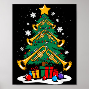 Weihnachts-Trompeter Xmas-Baum Lustige Musik Liebh Poster