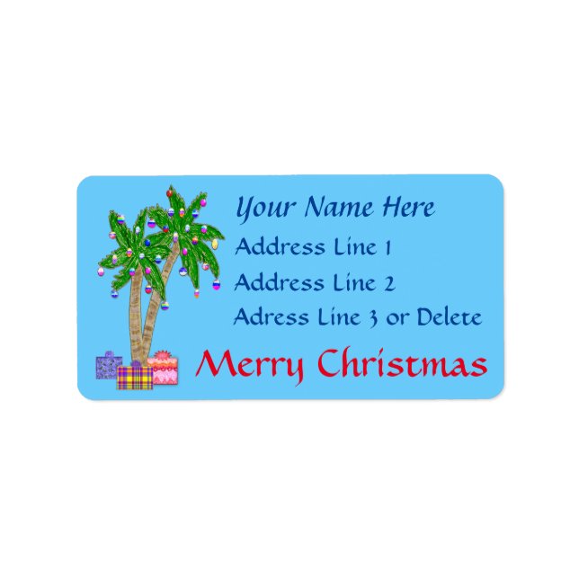Weihnachts-Tropical-Adressbezeichnungen mit IHREM  Adressaufkleber (Vorne)