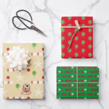 Weihnachts Tropischer Hund Umschlag Papier Set 3
