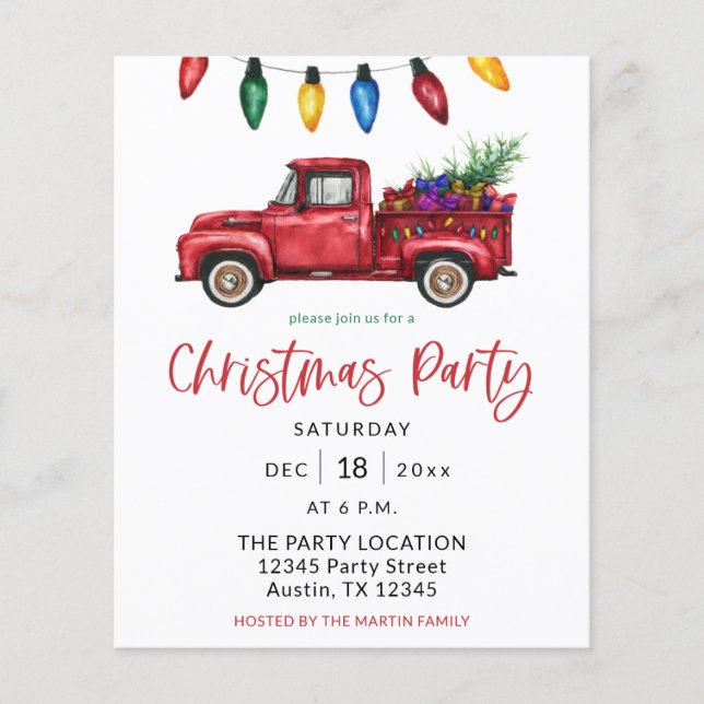 Weihnachts-Truck & Lights Weihnachts-Party Flyer (Vorne)