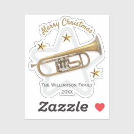 Weihnachts-Trumpet Stars Music Lover's Personalisi Aufkleber