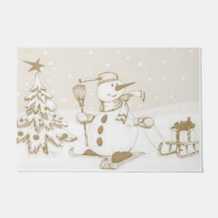 Weihnachts-Türmatte, Schneemann Fußmatte