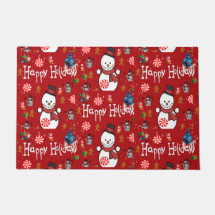 Weihnachts-Türmatte, Schneemann Fußmatte