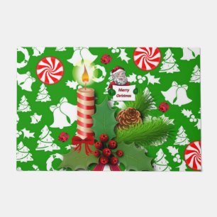Weihnachts-Türmatte, Weihnachtskerze Fußmatte