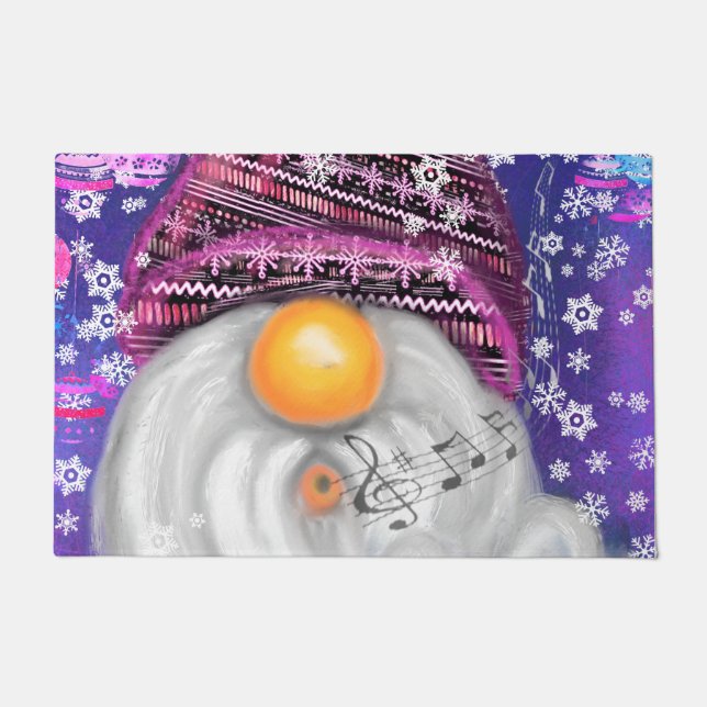 Weihnachts-Türmchen mit Happy Singing Gnome Fußmatte (Vorderseite)