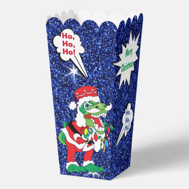 Weihnachts TySantaSaurus Rex Gefälligkeitsboxen Geschenkschachtel (Rückseite)