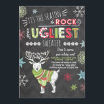 Weihnachts Ugly Sweater Party Chalkboard rot Einladung<br><div class="desc">Wir laden Sie zu Ihrem Party ein!</div>