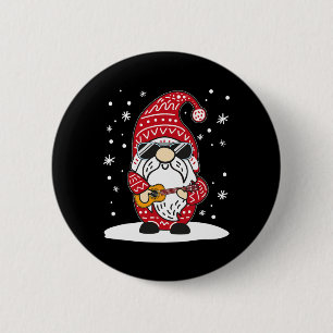 Weihnachts-Ukulele-Xmas-Gnom spielt Uke-Gitarre Mu Button
