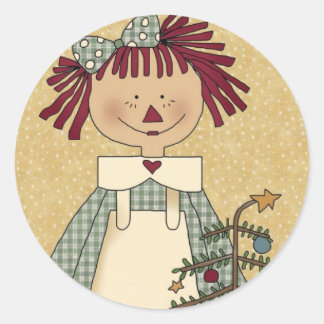 Weihnachts-Umschlag Aufkleber: Simple Joys Annie Runder Aufkleber
