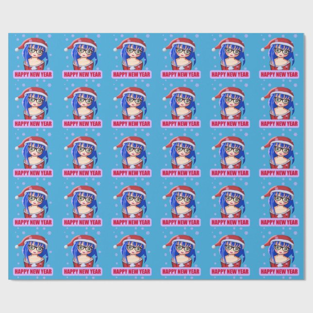 Weihnachts-Umschlag Papier Weihnachtsmann, Anime Geschenkpapier (Flach)