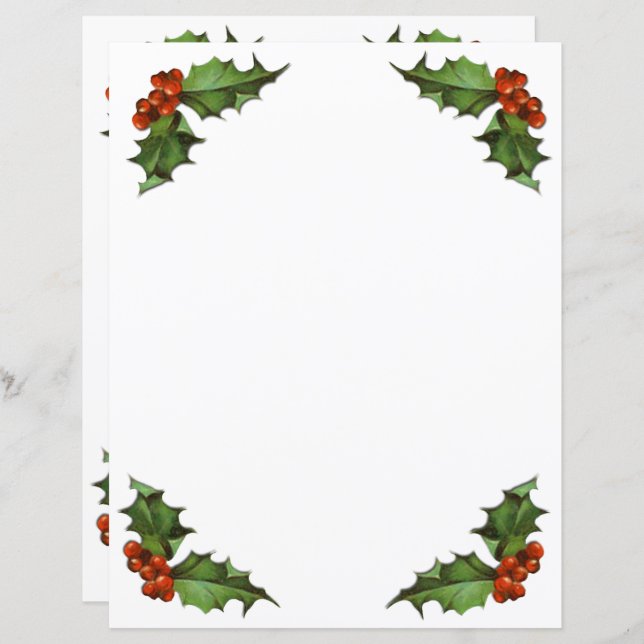 Weihnachts- und Berries-Briefpapier (Vorne/Hinten)