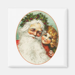 Weihnachts- und Kinderportrait Vintag Magnet