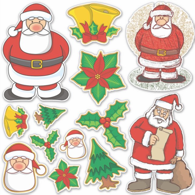 Weihnachts- und Neujahrsaufkleber-Set Aufkleber (Vorderseite)