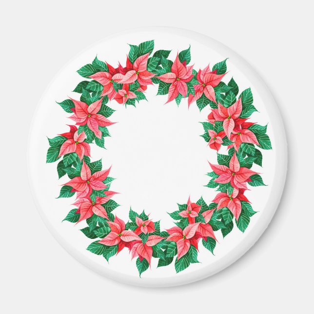 Weihnachts- und Neujahrsdekoration von Poinsettia Magnet (Vorne)