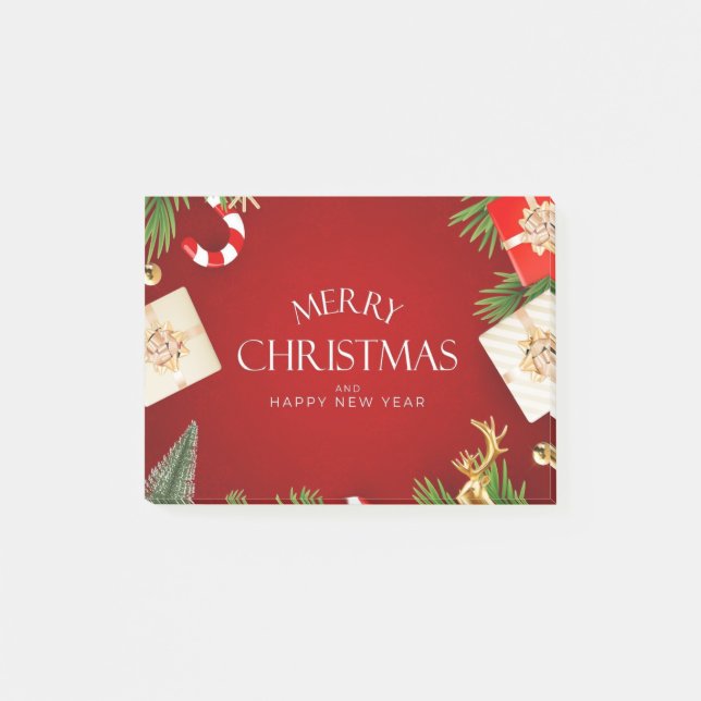 Weihnachts- und Neujahrsdesign Post-it Klebezettel (Vorderseite)