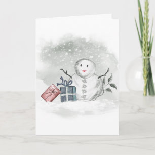 Weihnachts- und Neujahrskarte des Schneemanns Karte