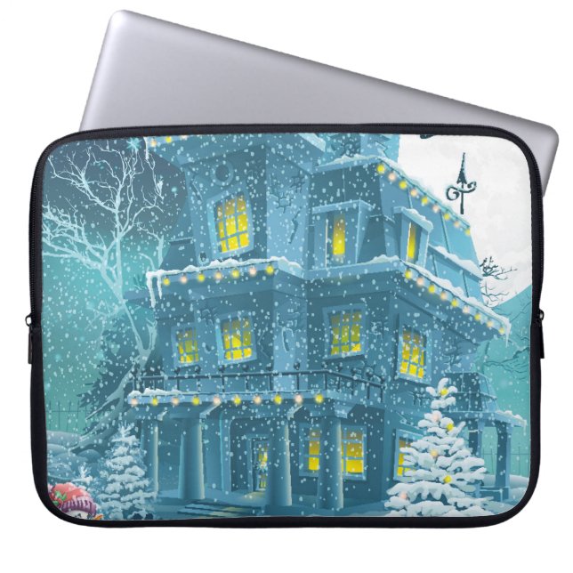 Weihnachts- und Neujahrskarte mit dem Bild Laptopschutzhülle (Vorderseite)