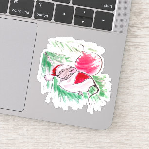 Weihnachts- und Neujahrsschlafmaus Aufkleber