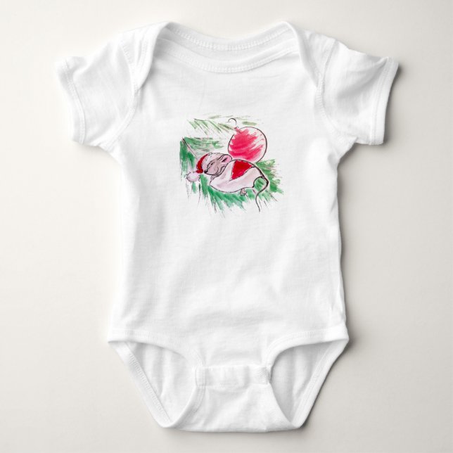 Weihnachts- und Neujahrsschlafmaus Baby Strampler (Vorderseite)