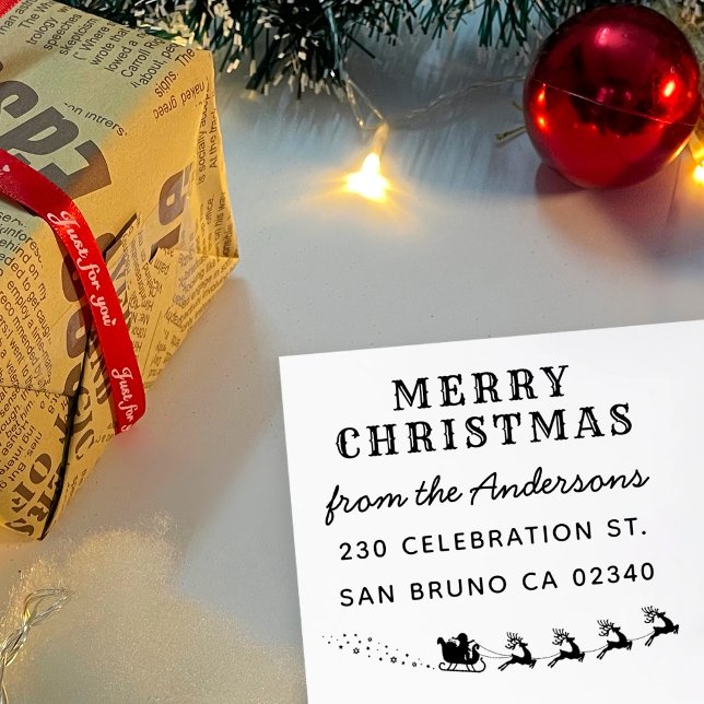 Weihnachts- und Reindeer Sleigh Weihnachts-Rücksen Permastempel (Von Creator hochgeladen)