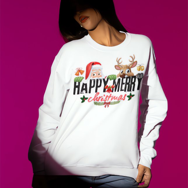 Weihnachts- und Reindeer-Weihnachtsspass Sweatshirt (Von Creator hochgeladen)
