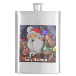 Weihnachts- und Reindeers Weihnachtsgeschenkflasch Flachmann
