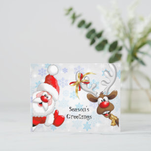 Weihnachts- und Rudolfsaison Postkarte